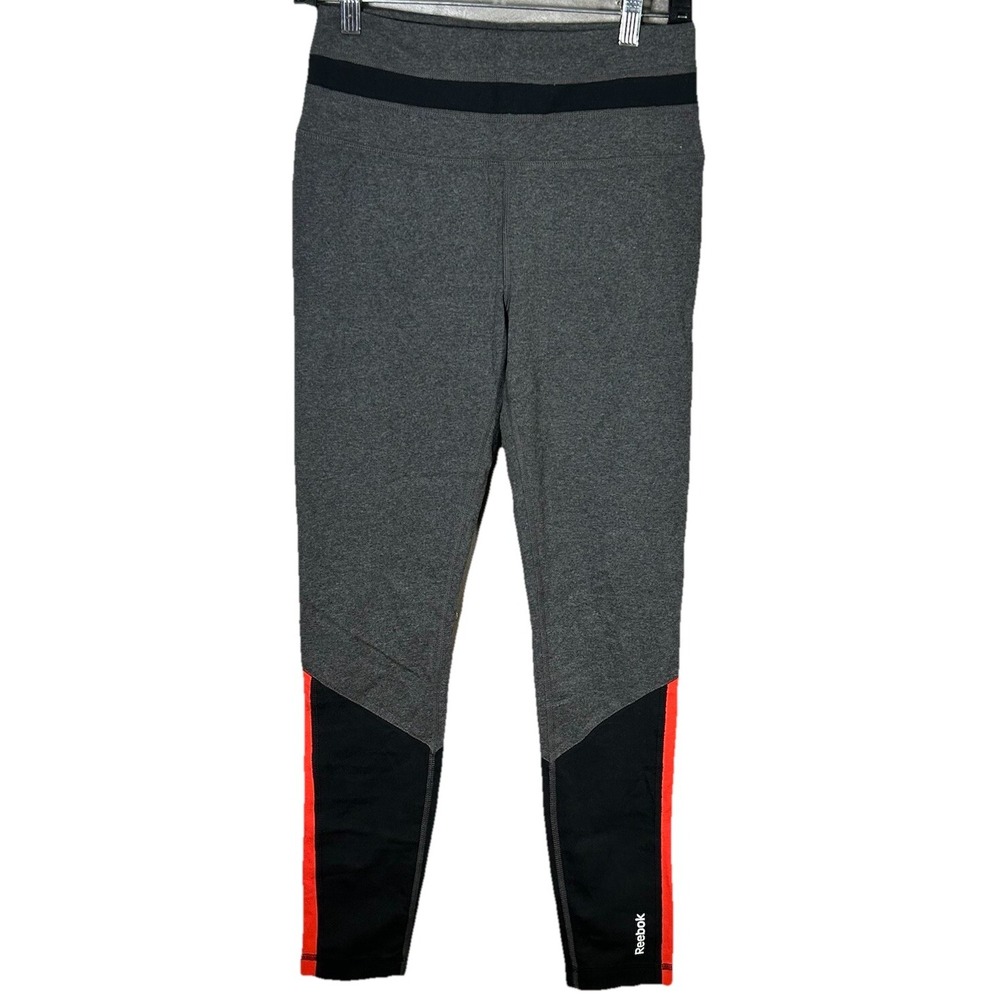 Reebok Leggings Women's Medium Gray Black Color Block‎